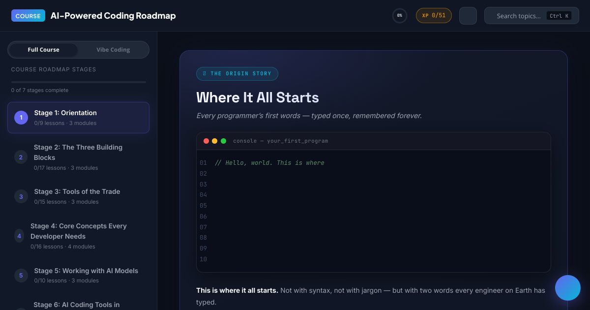 AI-Powered Coding Roadmap screenshot
