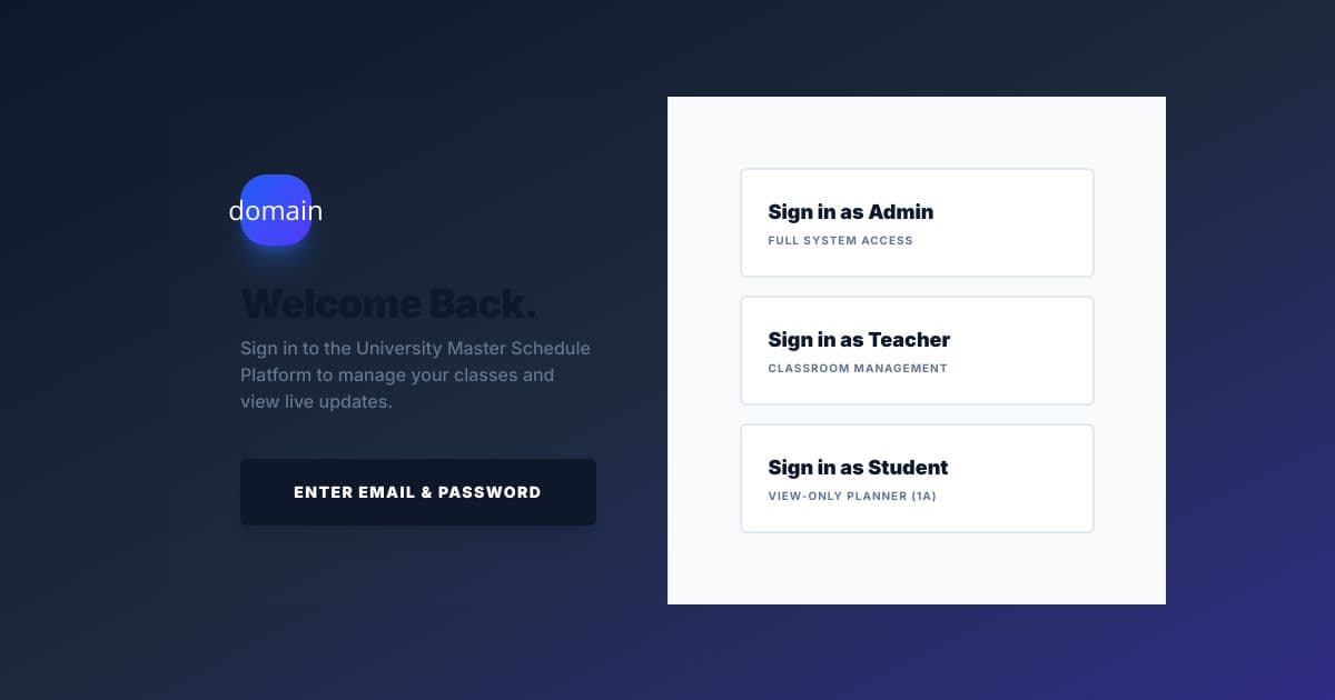 Class Schedule screenshot